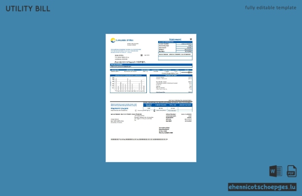 USA Washington Sunnyside Utilities Wasserrechnungsbeispiel (Vorschau)
